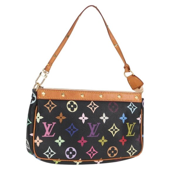 LOUIS VUITTON Monogram Multicolor Pochette Accessoires Black M92648 Auth 118531M - Picture 1 of 16